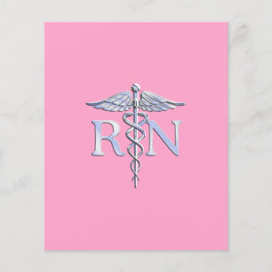 Geregistreerde zuster RN Caduceus op lichtroze Flyer