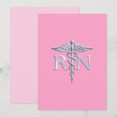 Geregistreerde zuster RN Caduceus op lichtroze Kaart (Voorkant / Achterkant)