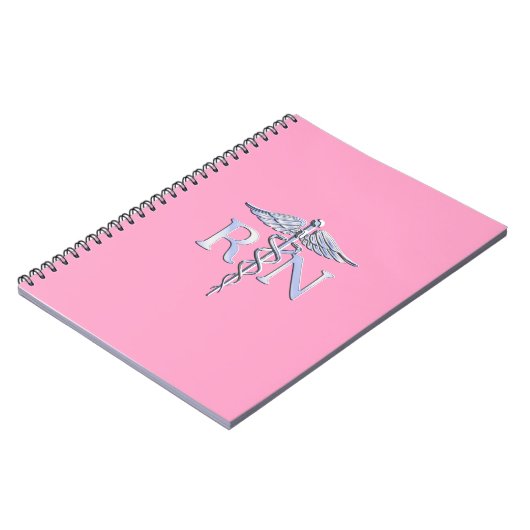 Geregistreerde zuster RN Caduceus op lichtroze Notitieboek (Linkerzijde)