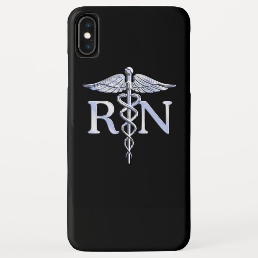 Geregistreerde zuster RN Caduceus-slangen op zwart Case-Mate iPhone Case (Achterkant)