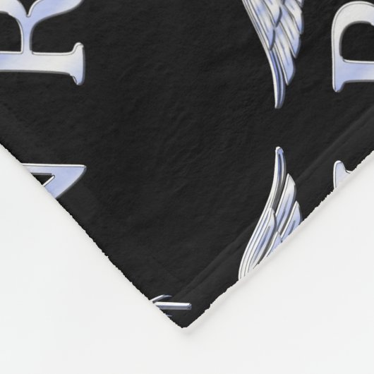 Geregistreerde zuster RN Caduceus-slangen op zwart Fleece Deken (Hoek)