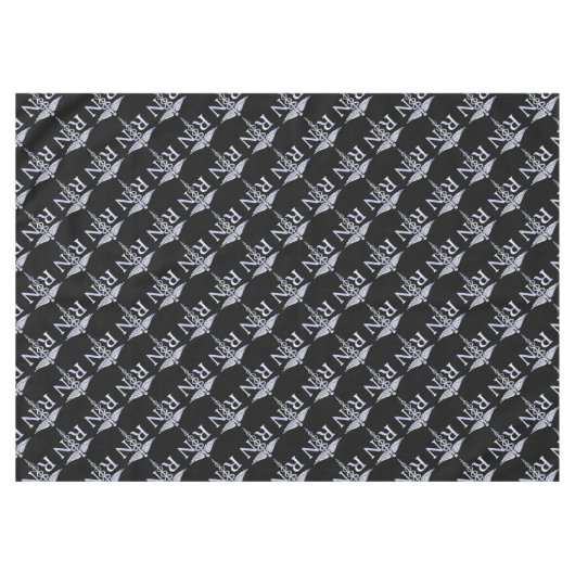 Geregistreerde zuster RN Caduceus-slangen op zwart Tafelkleed (Voorkant (Horizontaal))