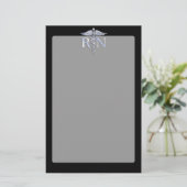 Geregistreerde zuster RN Caduceus Snakes Style op  Briefpapier (Staand voorkant)