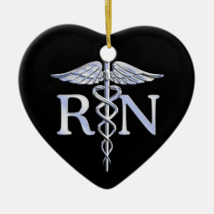 Geregistreerde zuster RN Caduceus Snakes Style op Keramisch Ornament
