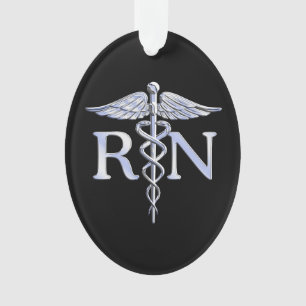 Geregistreerde zuster RN Caduceus Snakes Style op Ornament