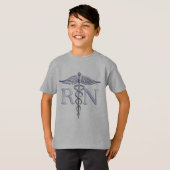 Geregistreerde zuster RN Silver Caduceus Snakes Bl T-shirt (Voorkant volledig)