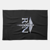 Geregistreerde zuster RN Silver Caduceus Snakes Bl Theedoek (Horizontaal)