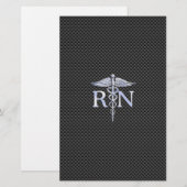 Geregistreerde zuster RN Silver Caduceus Snakes Briefpapier (Voorkant / Achterkant)