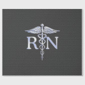 Geregistreerde zuster RN Silver Caduceus Snakes Cadeaupapier (Vlak)