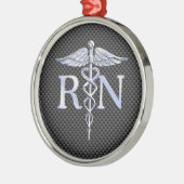 Geregistreerde zuster RN Silver Caduceus Snakes Metalen Ornament (Links)