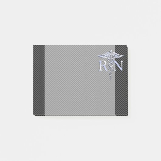 Geregistreerde zuster RN Silver Caduceus Snakes Post-it® Notes (Voorkant)