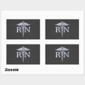 Geregistreerde zuster RN Silver Caduceus Snakes Rechthoekige Sticker (Vel)