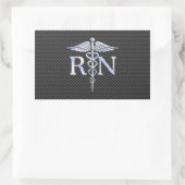 Geregistreerde zuster RN Silver Caduceus Snakes Rechthoekige Sticker (Tas)
