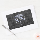 Geregistreerde zuster RN Silver Caduceus Snakes Rechthoekige Sticker (Envelop)