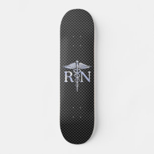 Geregistreerde zuster RN Silver Caduceus Snakes Skateboard