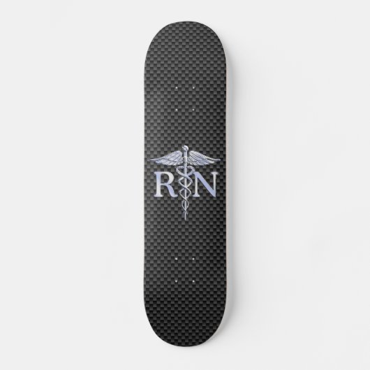 Geregistreerde zuster RN Silver Caduceus Snakes Skateboard (Voorkant)