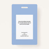 Geregistreerde zuster RN ziekenhuis-ID Fotobadge Badge (Achterkant)