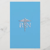 Geregistreerde zuster RN zilver als Caduceus Baby  Briefpapier (Voorkant)