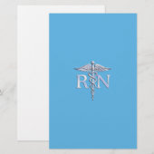 Geregistreerde zuster RN zilver als Caduceus Baby  Briefpapier (Voorkant / Achterkant)