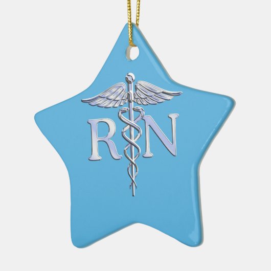 Geregistreerde zuster RN zilver als Caduceus Baby  Keramisch Ornament (Links)