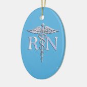 Geregistreerde zuster RN zilver als Caduceus Baby  Keramisch Ornament (Links)