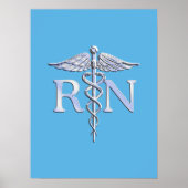 Geregistreerde zuster RN zilver als Caduceus Baby  Poster (Voorkant)