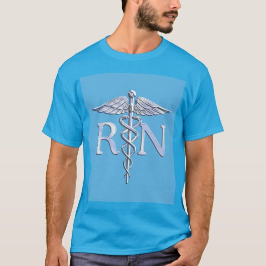 Geregistreerde zuster RN zilver als Caduceus Baby  T-shirt (Voorkant)