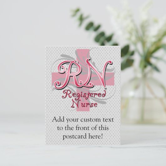 Geregistreerde zuster, roze kruisriemen briefkaart (Staand voorkant)