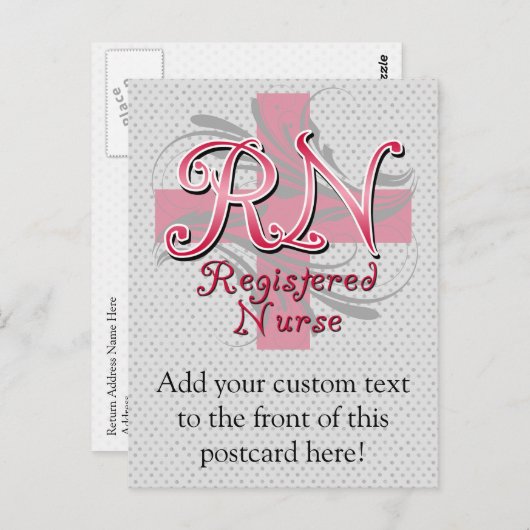 Geregistreerde zuster, roze kruisriemen briefkaart (Voorkant / Achterkant)