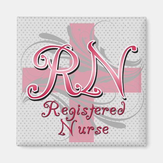 Geregistreerde zuster, roze kruisriemen magneet (Voorkant)