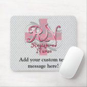 Geregistreerde zuster, roze kruisriemen muismat (Met muis)