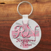 Geregistreerde zuster, roze kruisriemen sleutelhanger (Voorkant)