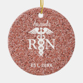 Geregistreerde Zuurroze Rose Gold Glitter Geperson Keramisch Ornament (Voorkant)