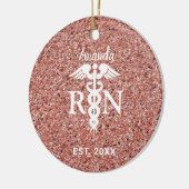 Geregistreerde Zuurroze Rose Gold Glitter Geperson Keramisch Ornament (Links)