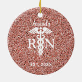 Geregistreerde Zuurroze Rose Gold Glitter Geperson Keramisch Ornament (Achterkant)