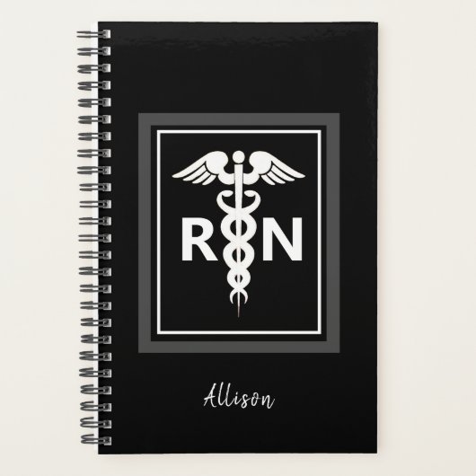 Geregistreerde zwarte zuster Witte kaduceus, geper Planner (Voorkant)