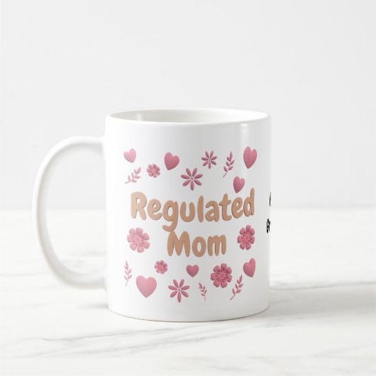 Gereguleerde Moeder 3D Roze Bloemhart Esthetisch Koffiemok (Links)