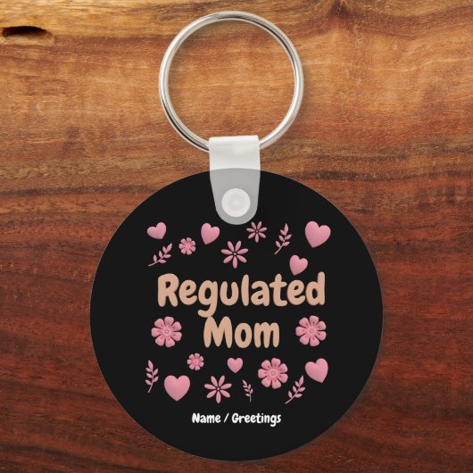Gereguleerde Moeder 3D Roze Bloemhart Esthetisch Sleutelhanger (Voorkant)