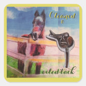 gereinigd & geoliede tack vierkante sticker (Voorkant)