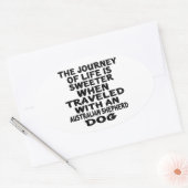 Gereisd met een Australische Shepherd Life Partner Ovale Sticker (Envelop)