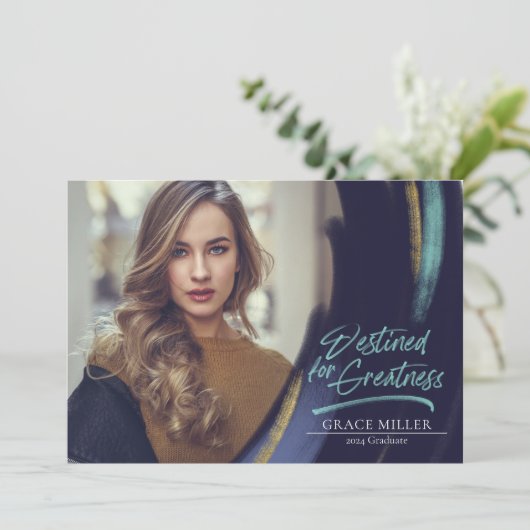 Gerelateerd aan Greatness Modern Photo Afstuderen Kaart (Staand voorkant)