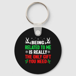 Gerelateerd aan mij Fun Christmas Women Mannen Fam Sleutelhanger