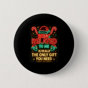 Gerelateerd aan mij Grappige Kerstmis Familie Xmas Ronde Button 5,7 Cm