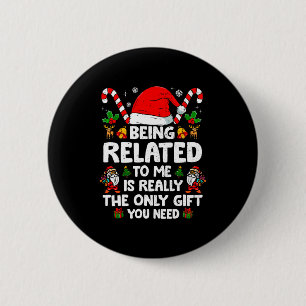 Gerelateerd aan mij, leuke kerst familie kerst tru ronde button 5,7 cm