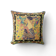 Geremasterde dame met een fan van Gustav Klimt