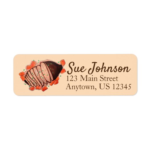 Gerempt rundvlees risket Joods kookvakantievlak Etiket (Voorkant)