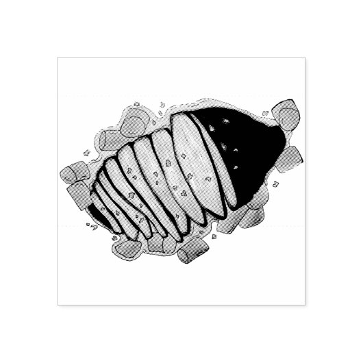 Gerempt rundvlees risket Joods kookvakantievlak Rubberstempel (Afrduk)