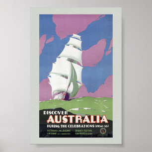 Gerenoveerde Australische vintage-reisposter Poster