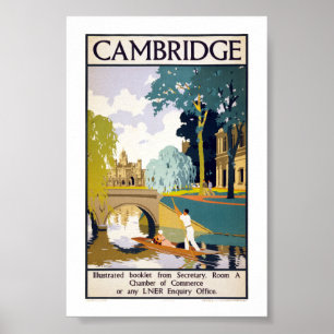Gerenoveerde Cambridge Vintage Reisposter Poster