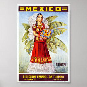 Gerenoveerde Mexicaanse vintage-reisposter Poster